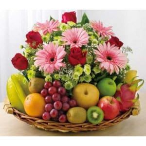 Fruit with Roses & Gerbera