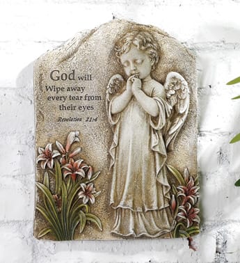 Paraying Angel Plaque Flower Bouquet