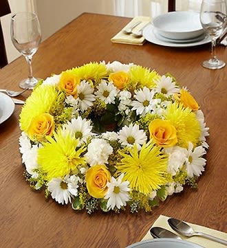 Yellow and White Centerpiece