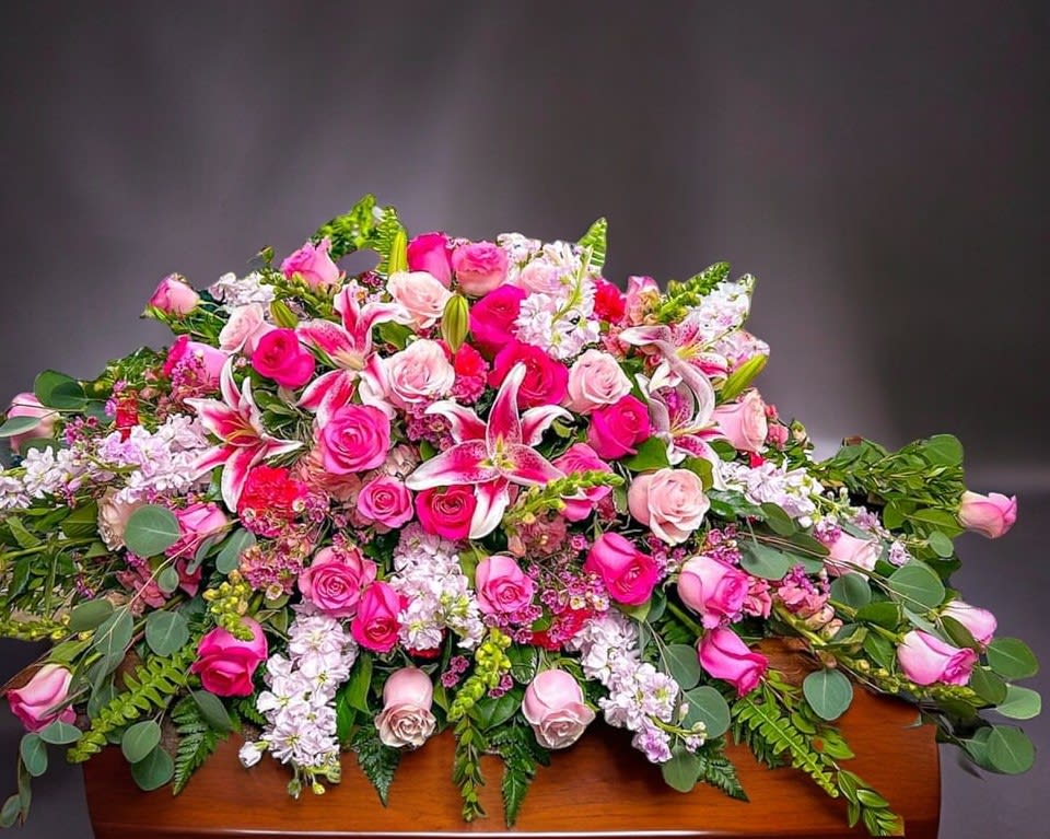 Peaceful Pink Casket Spay