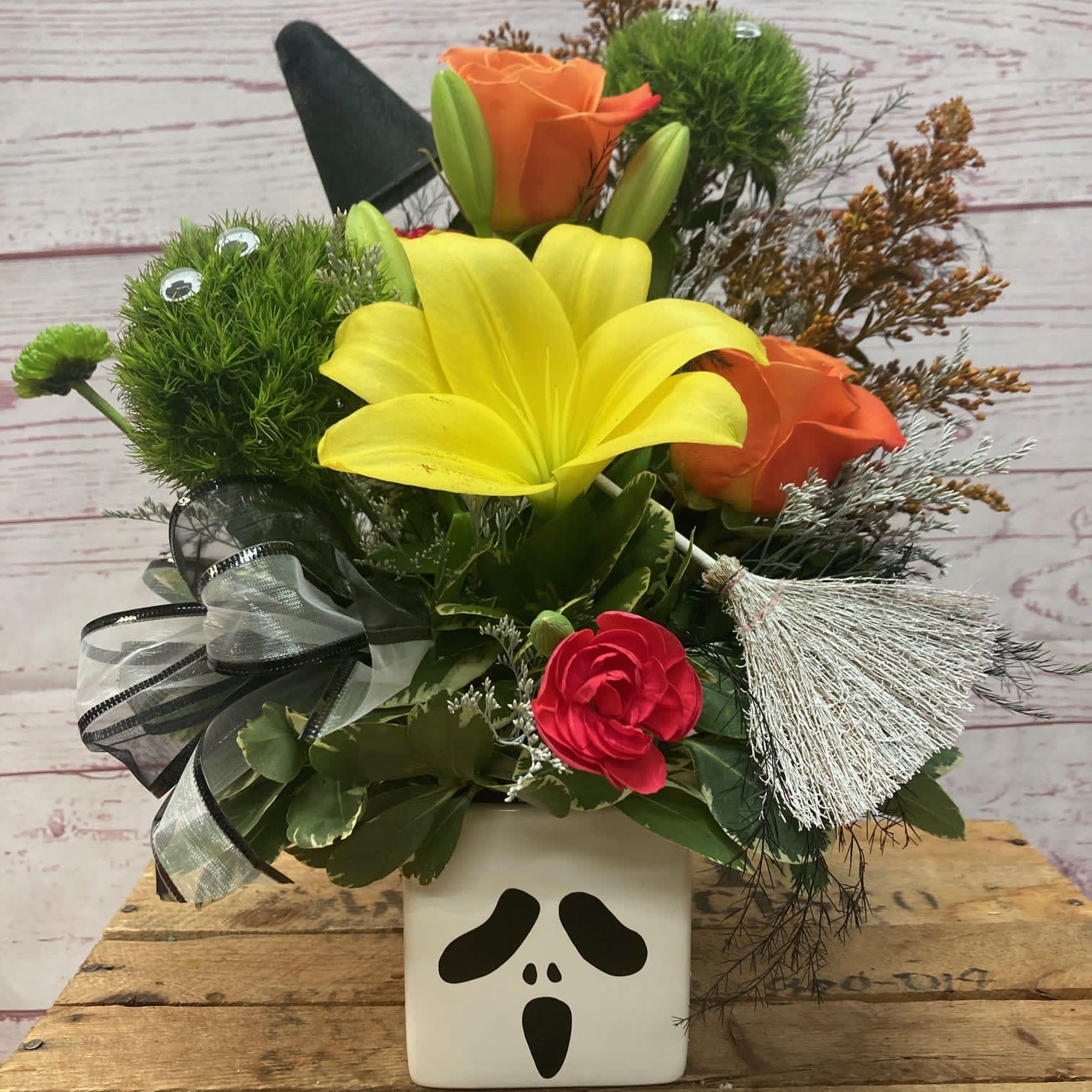 Hey Boo Halloween Arrangement Flower Bouquet