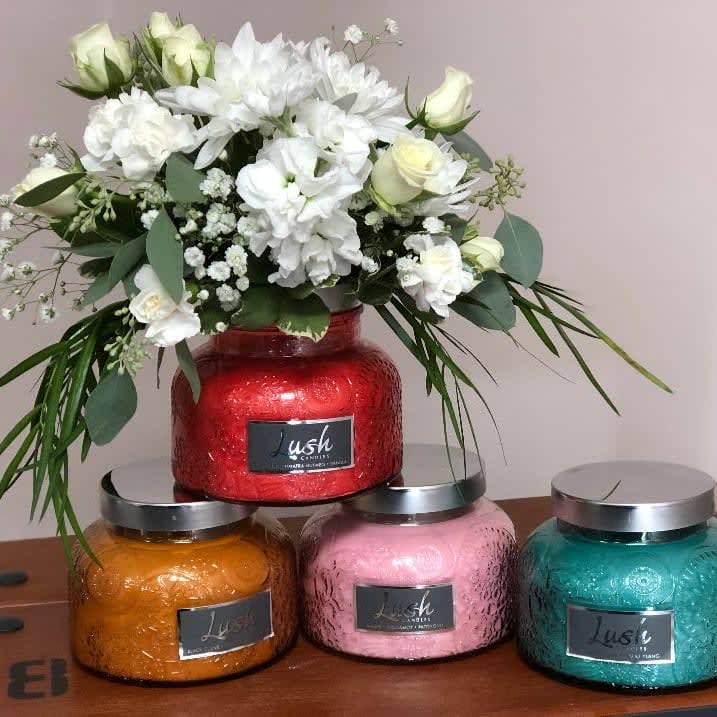 Floral Arrangement in Candle Flower Bouquet