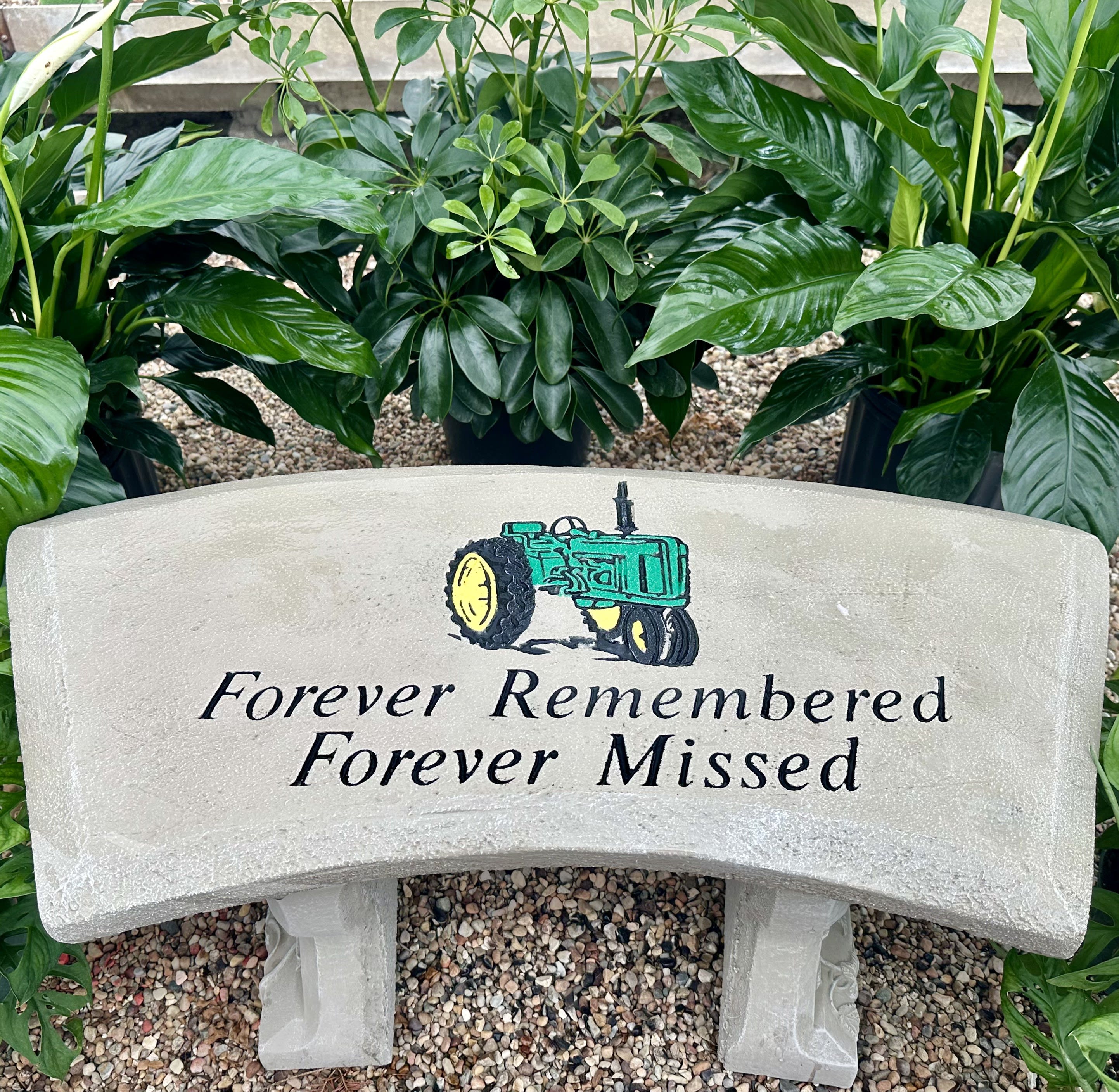Forever Remembered Green Tractor Bench
