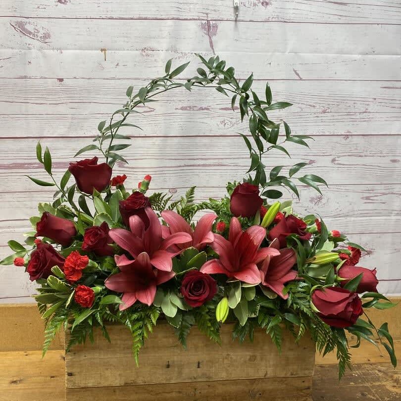 Red Sympathy Arrangement for Keepsake Item
