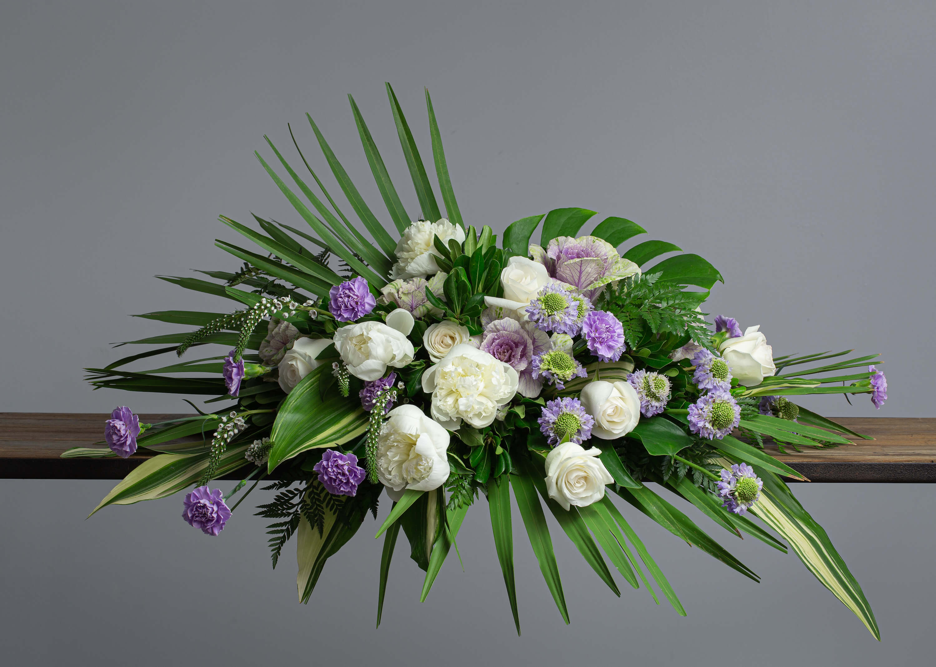 Lavender Kale Casket Spray