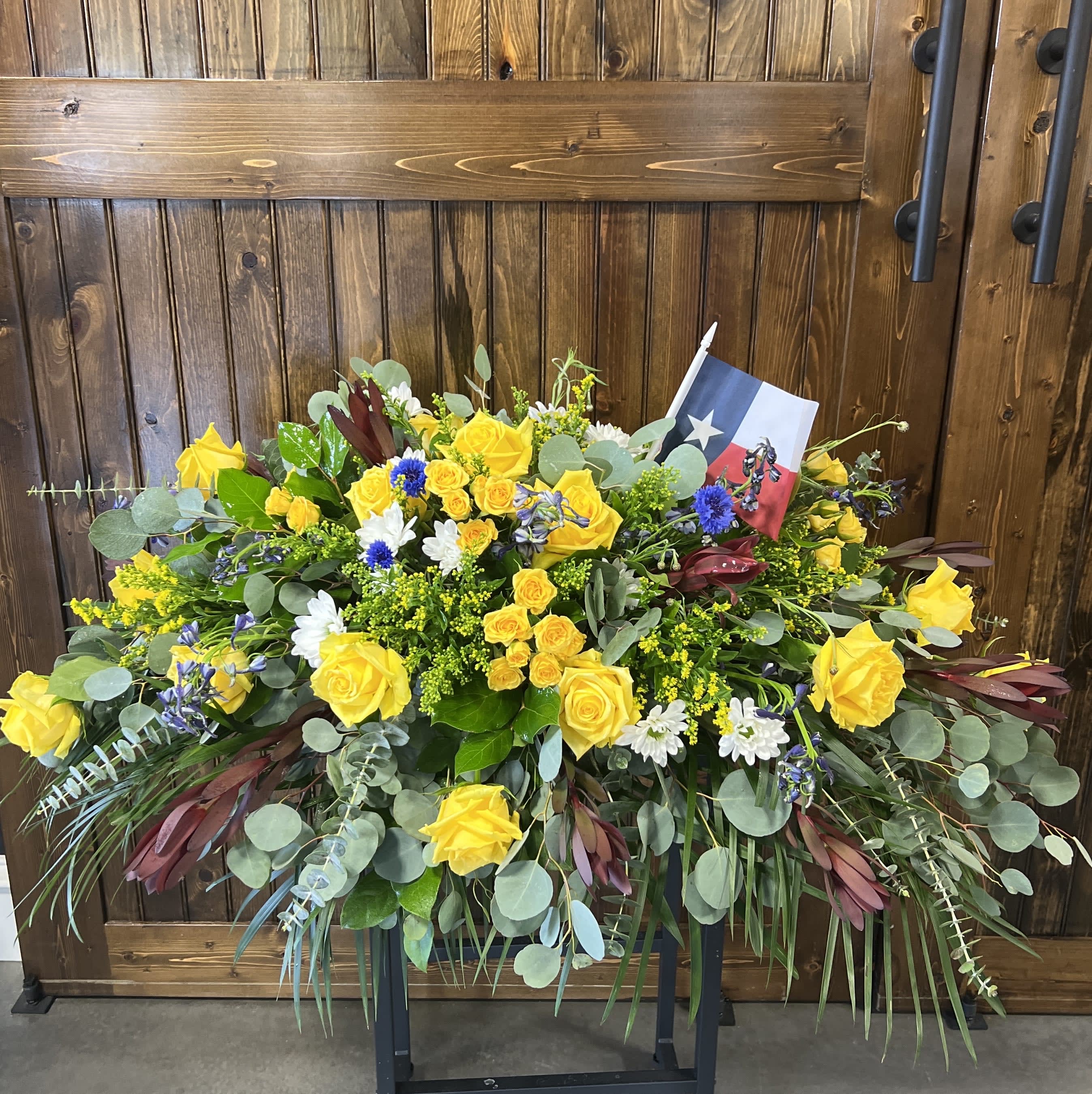 Texas Yellow Rose Casket Spray