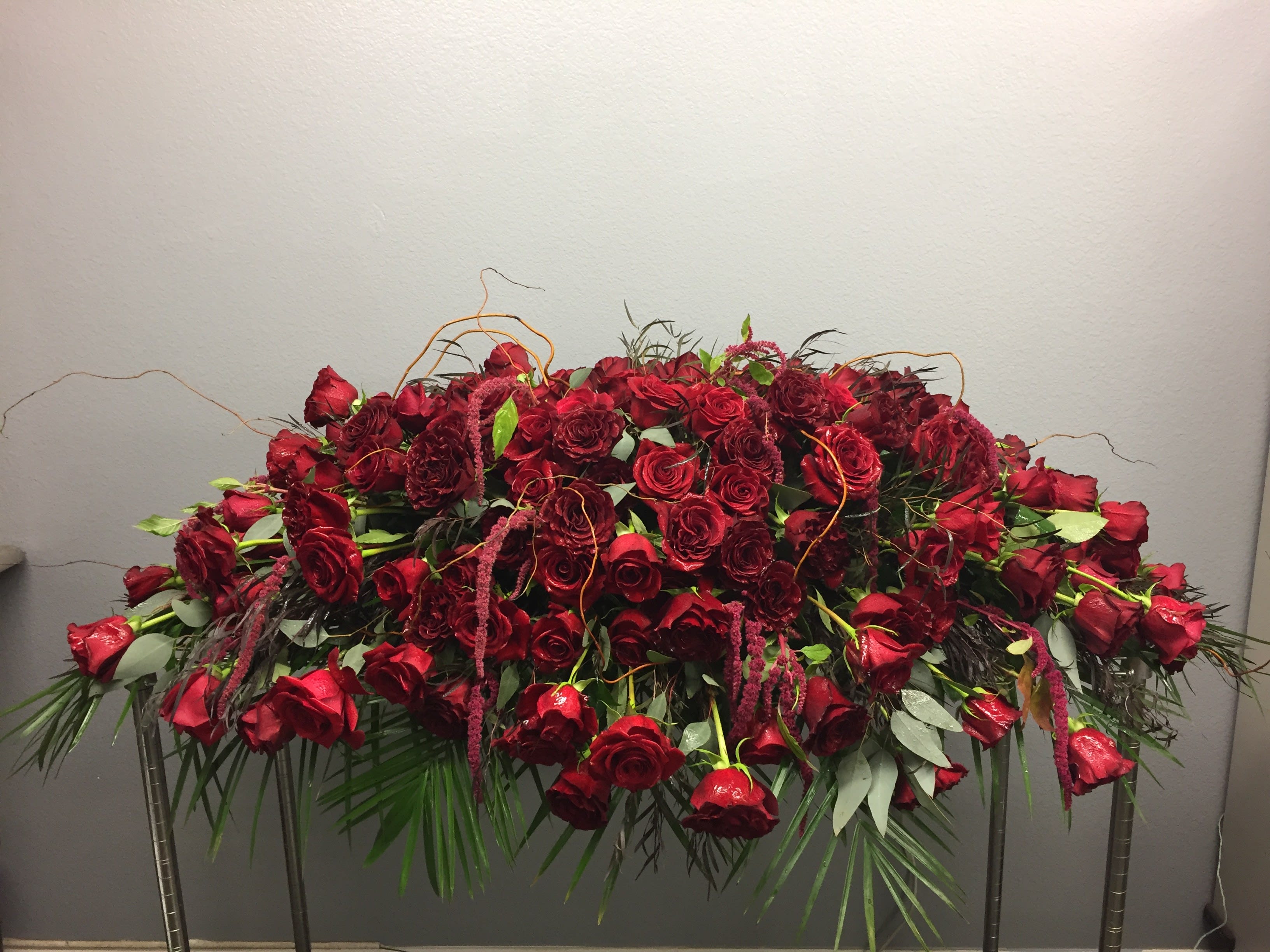 Ruby Serenity Casket Spray Flower Bouquet