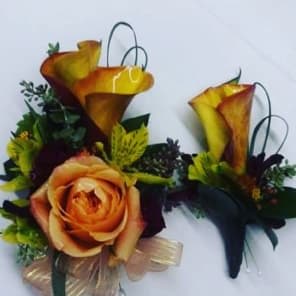 FALL CORSAGE AND BOUTONNIERE SET Flower Bouquet