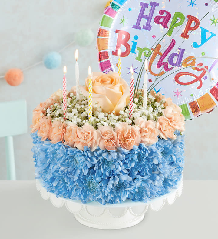 Birthday Wishes Flower Cake Coastal