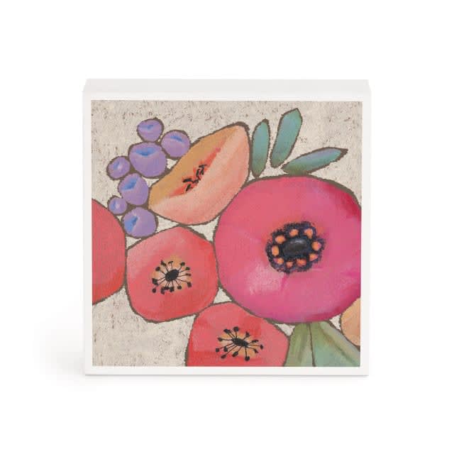 PINK BOUQUET WALL ART- 4'' SQUARE