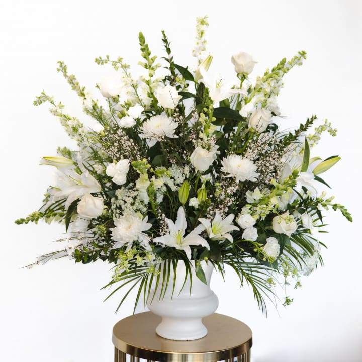 HEARTFELT TRIBUTE PEDESTAL VASE ARRANGEMENT