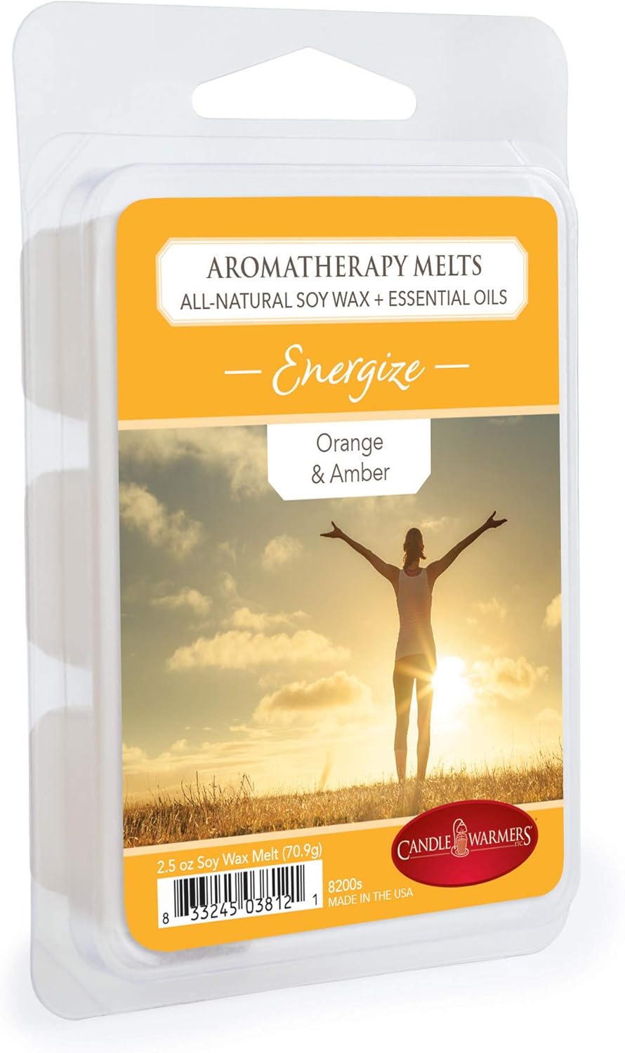 ENERGIZE ORANGE & AMBER 2.5OZ SOY WAX MELT Flower Bouquet