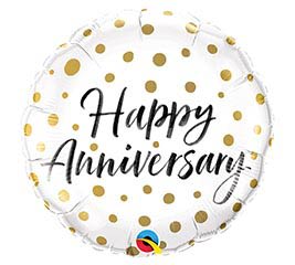 Happy Anniversary Polka Dot Balloon