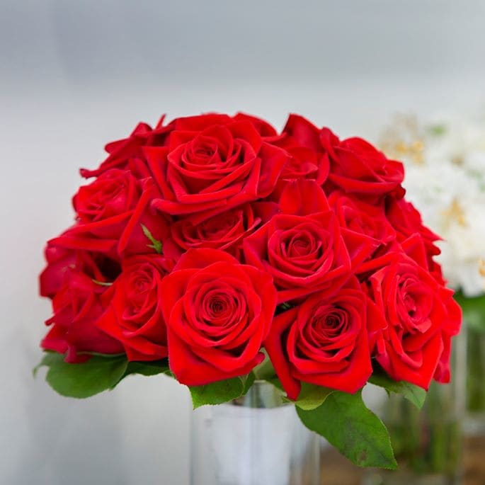 Radiant Red Rose Wedding Flowers