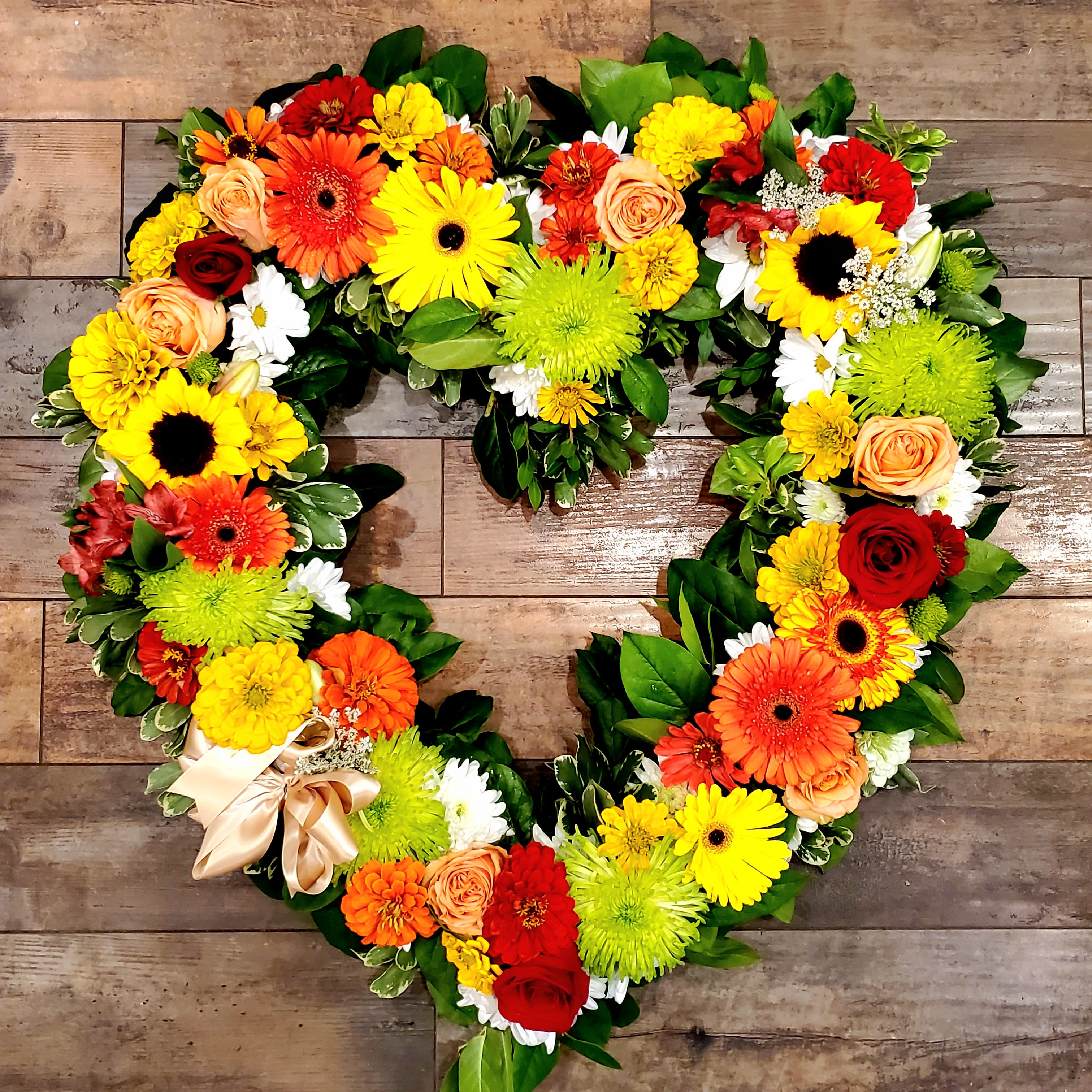 Bright Heart Wreath Flower Bouquet