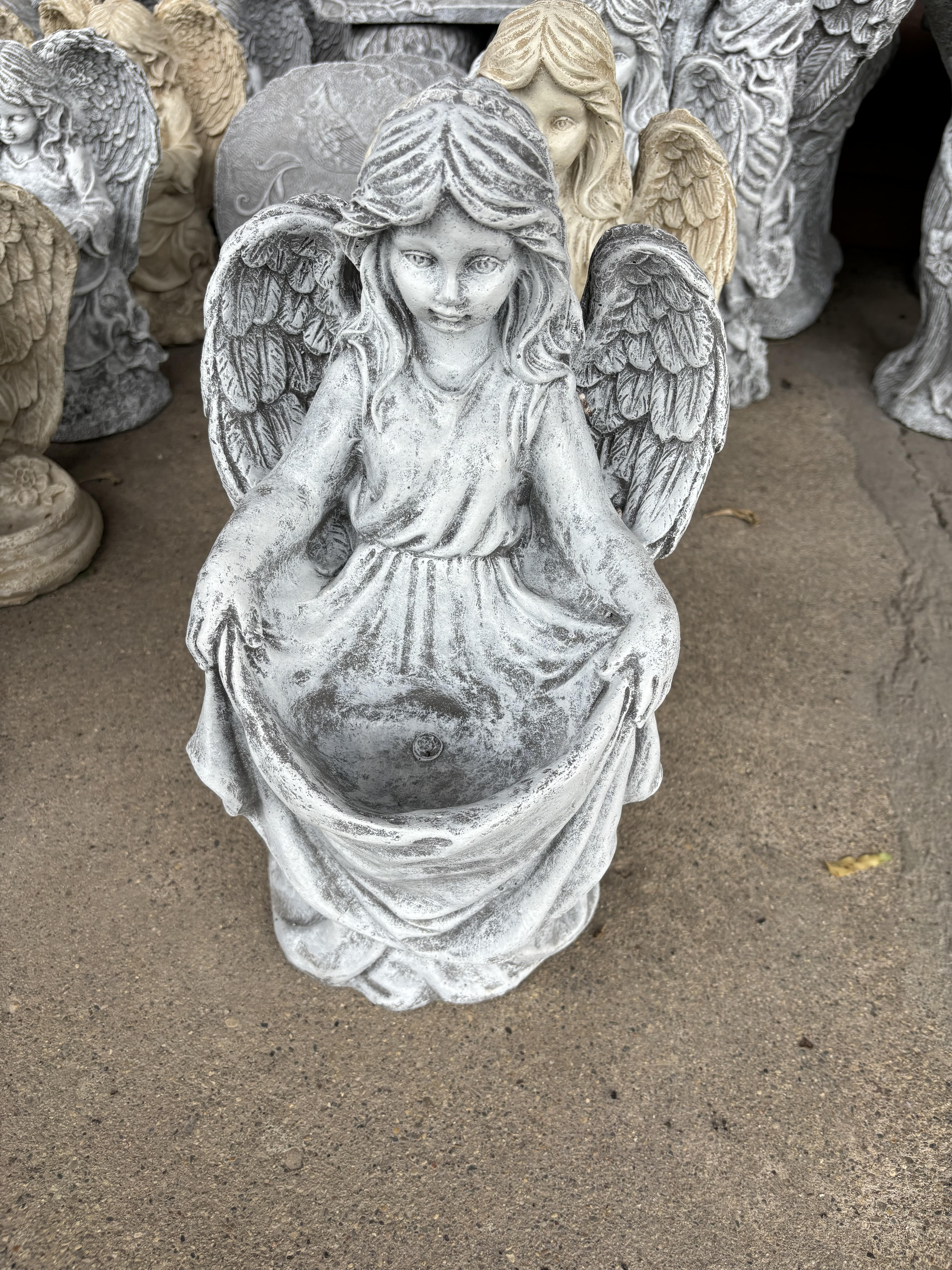 Medium Angel with bowl in skirt