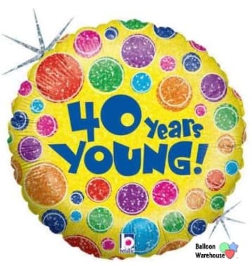 40 Years Young Birthday Balloon