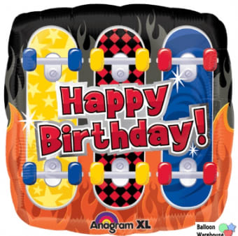 Happy Birthday Skateboard Balloon