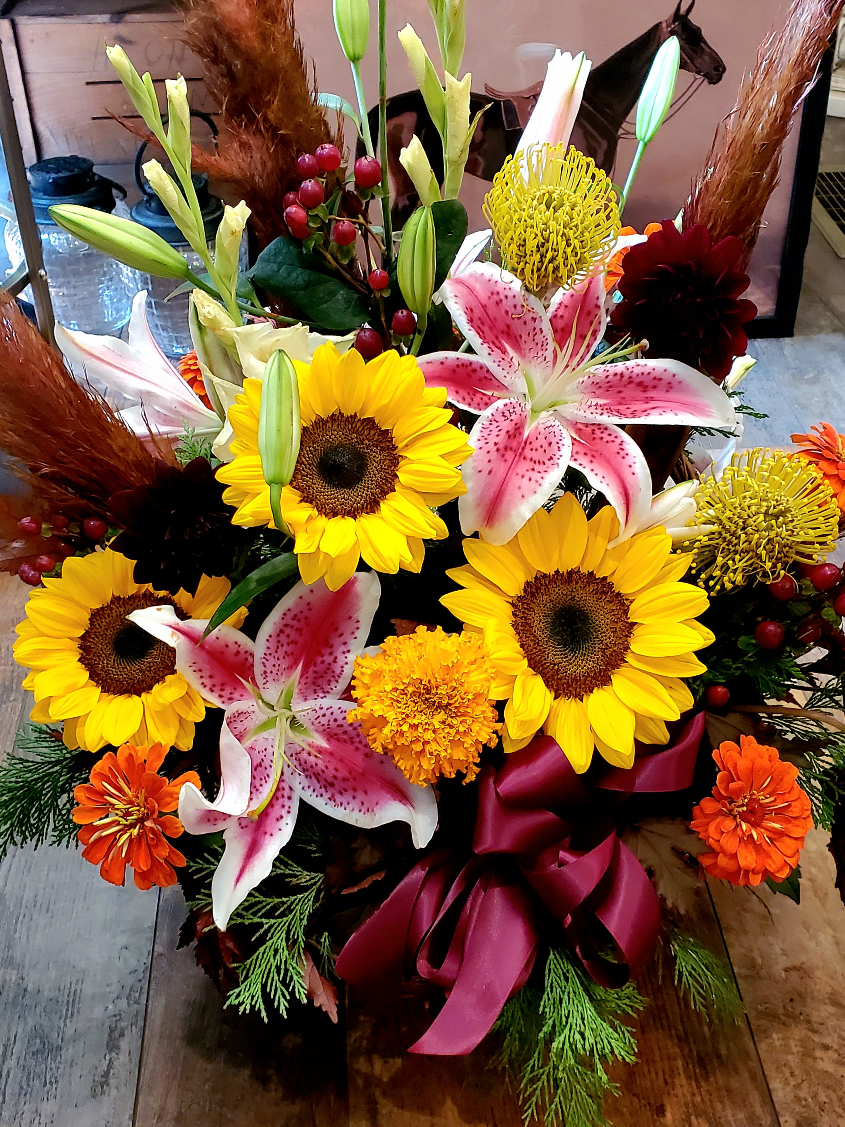 Autumn Sympathy Grapevine Basket