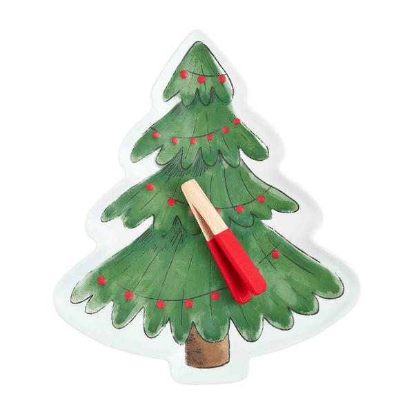 Christmas Tree Melamine Platter Set Flower Bouquet