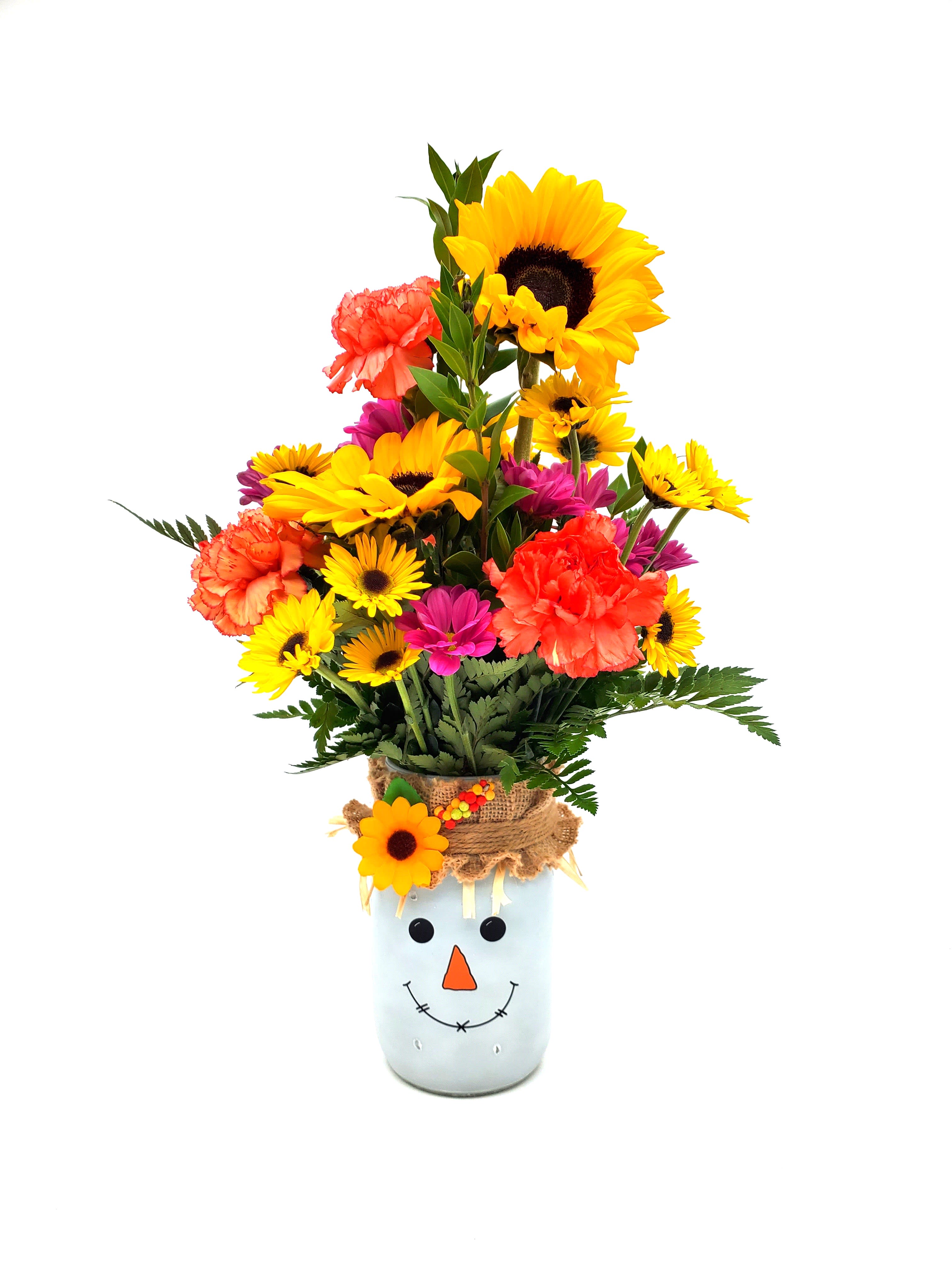 Scarecrow Mason Jar Flower Bouquet