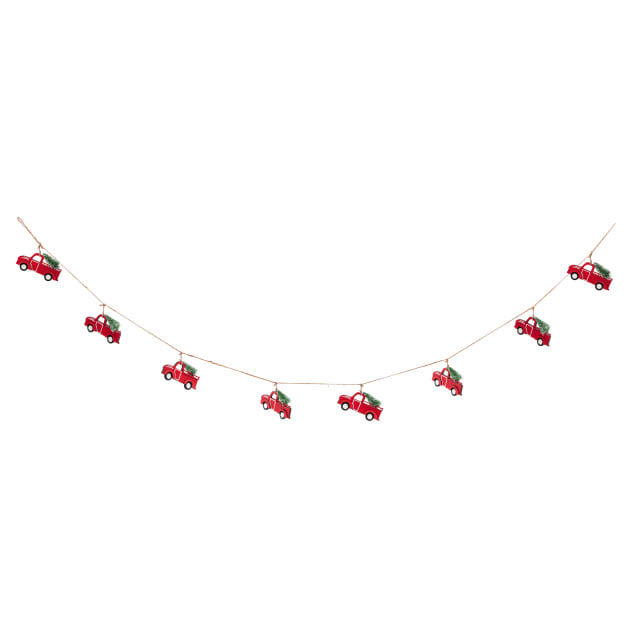Red Wooden Truck Garland Flower Bouquet