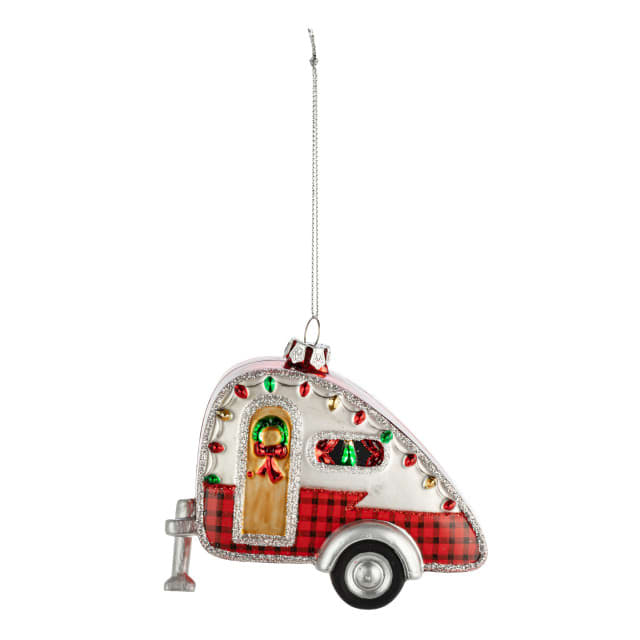 Holiday Camper Ornament Flower Bouquet