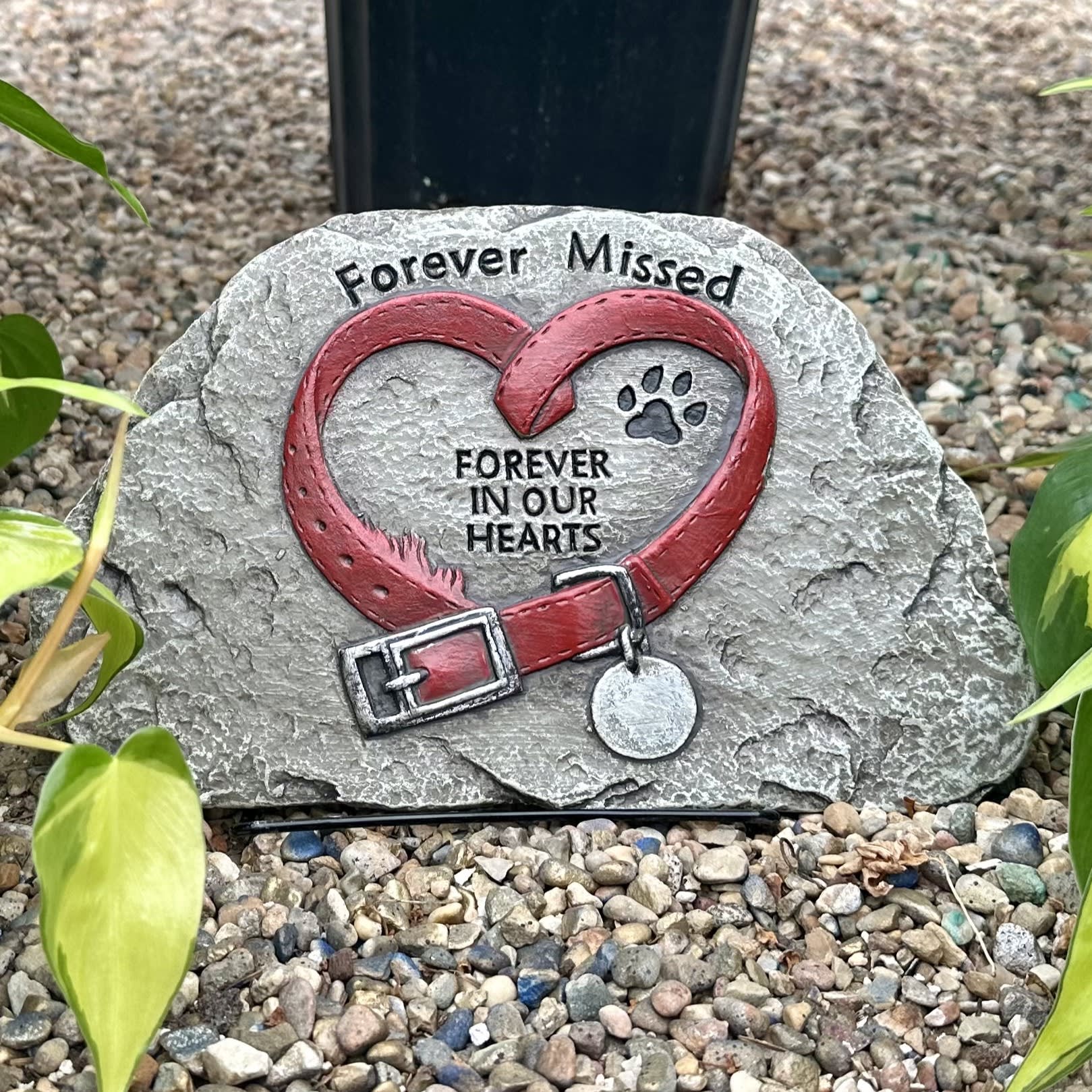 Forever Missed Dog Memorial Stone Flower Bouquet
