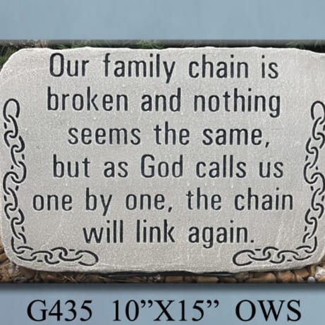 Family Chain Memorial Stone on Stand