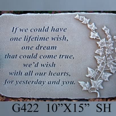 If We Could Have One Wish Memorial Stone on Stand Flower Bouquet