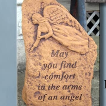 Arms of An Angel Memorial Stone on Stand