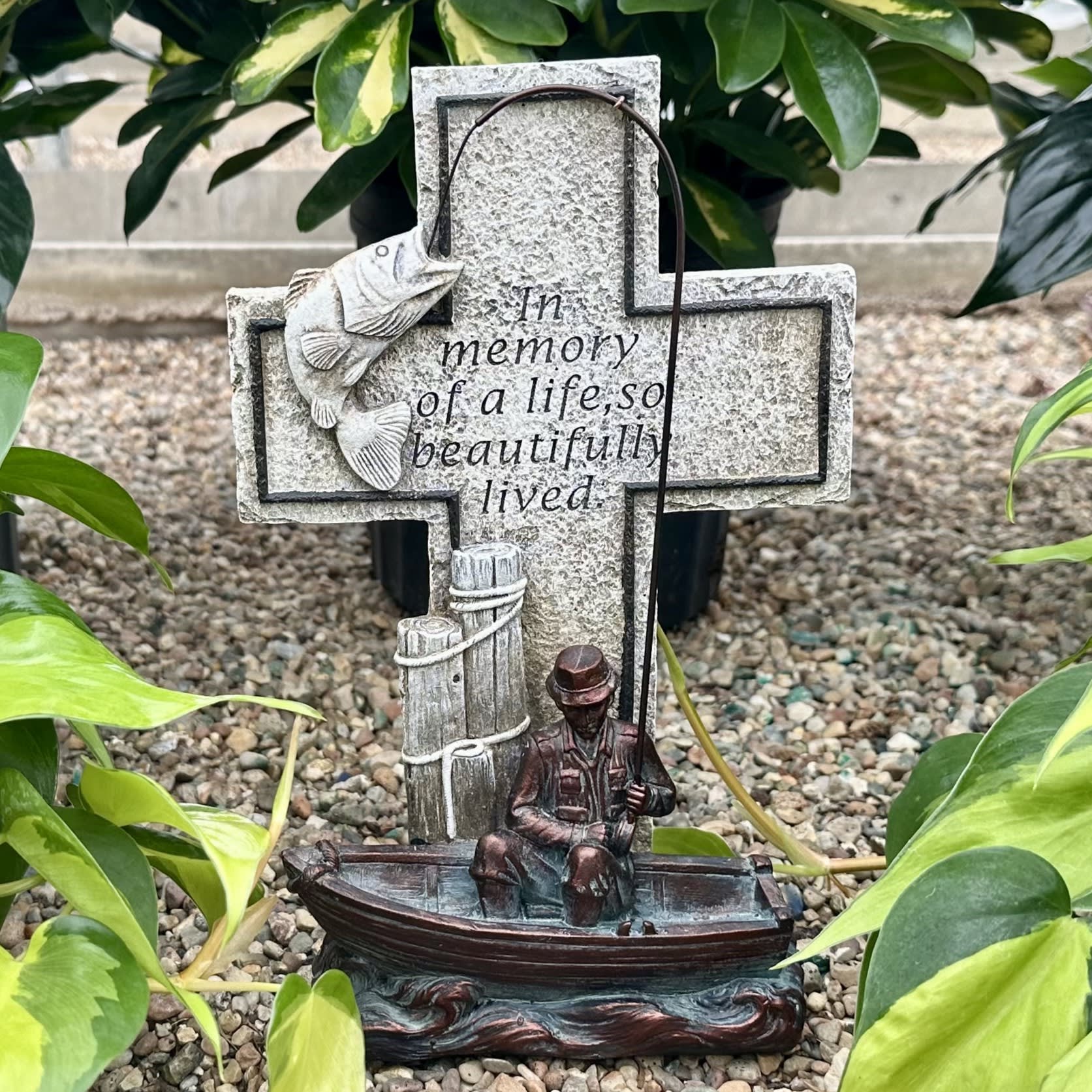 Fisherman Memorial Cross Flower Bouquet