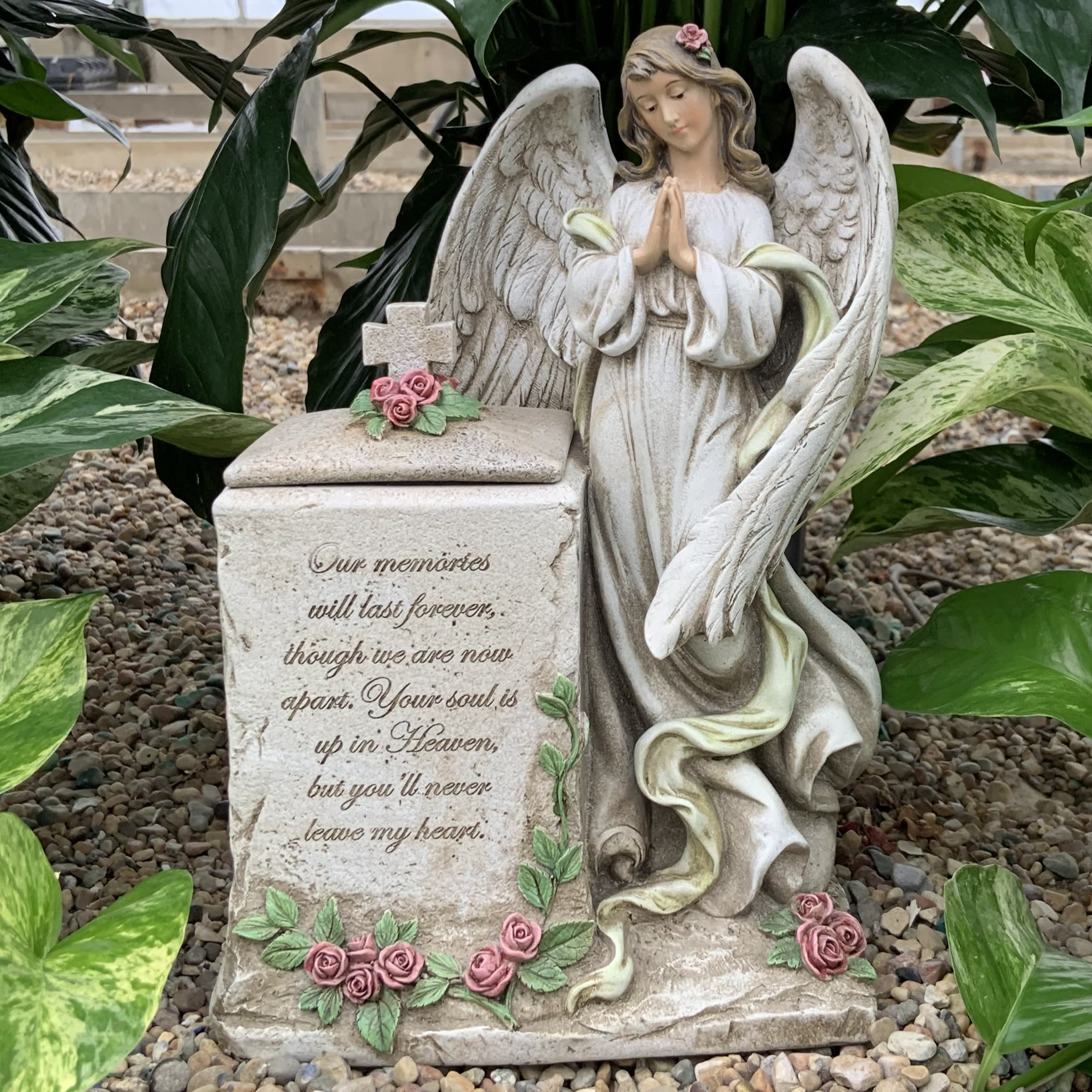 Praying Angel Memorial Box Flower Bouquet