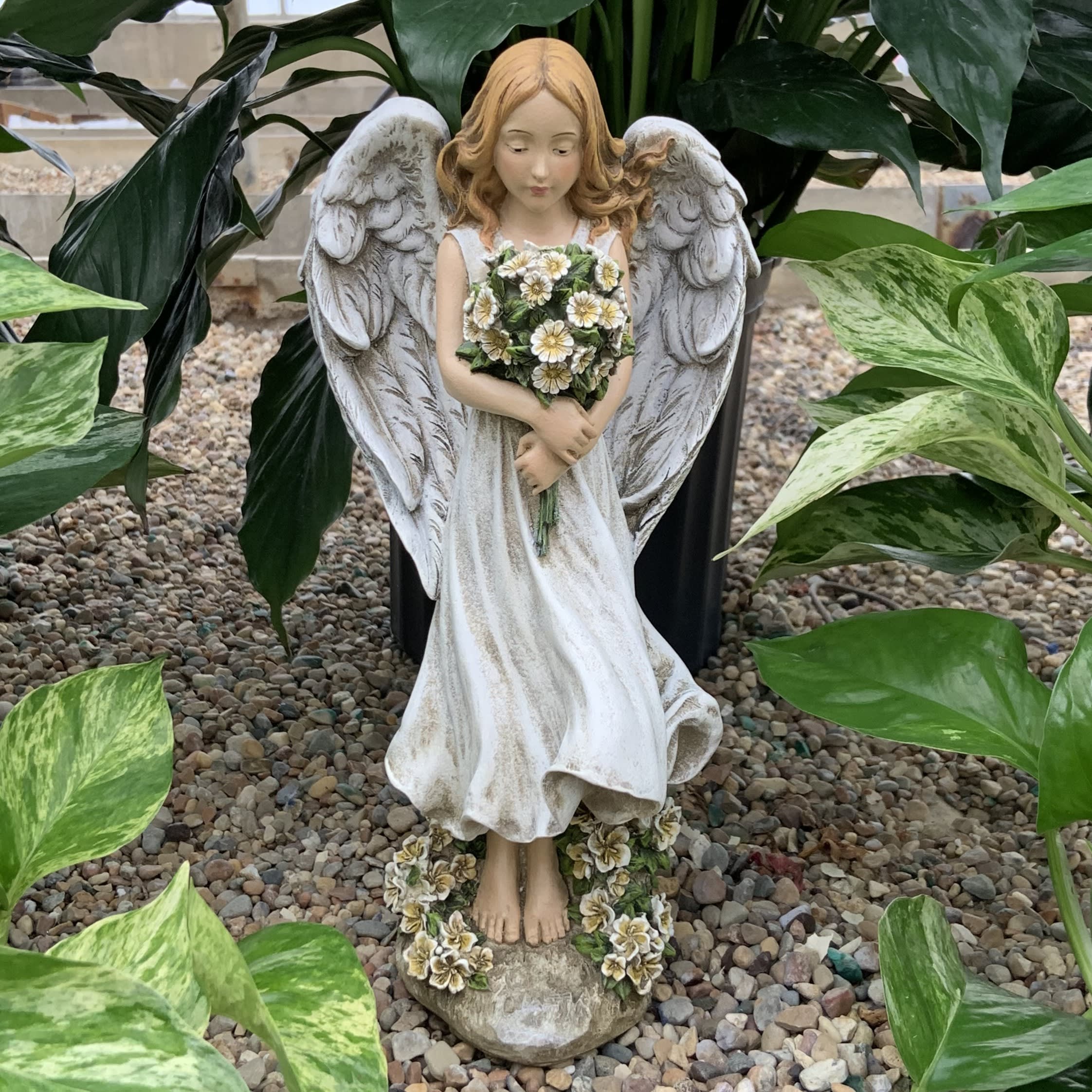 Angel with Yellow Flowers Flower Bouquet