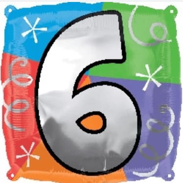Birthday Number Balloon 6