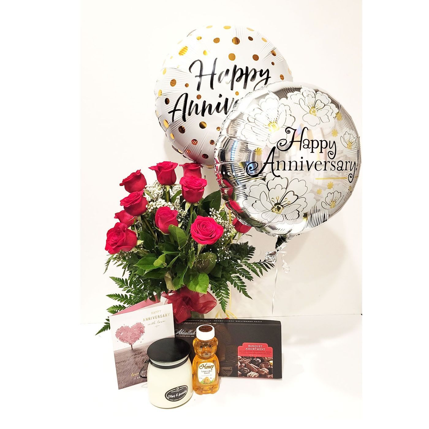 Dozen Rose Vase Ultimate Anniversary Package Flower Bouquet