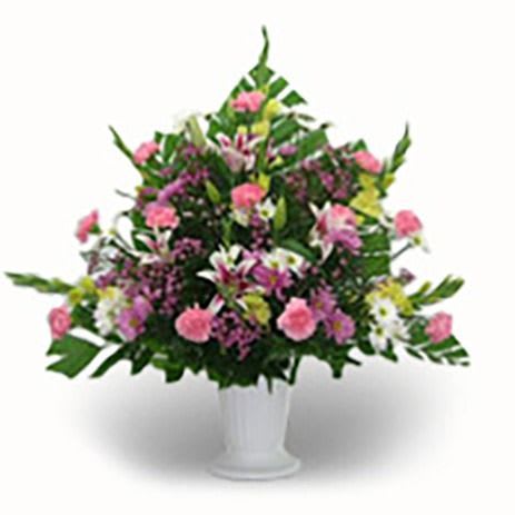 Pastel Color Fresh Flower Urn Flower Bouquet