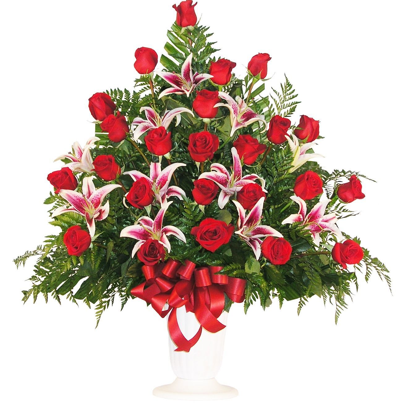 24 Rose and Stargazer Urn