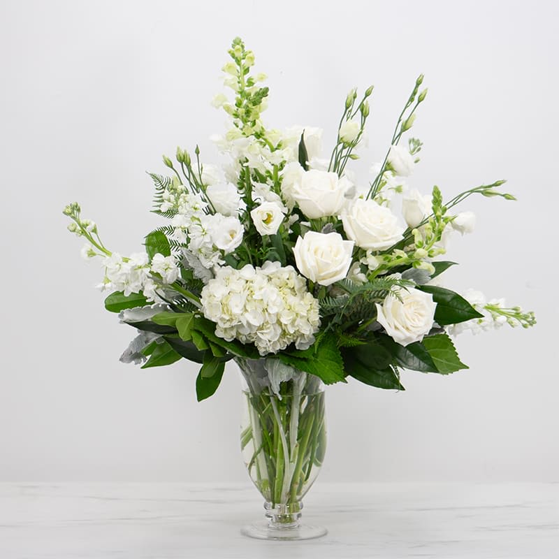 Traditional White Side Table Arrangement