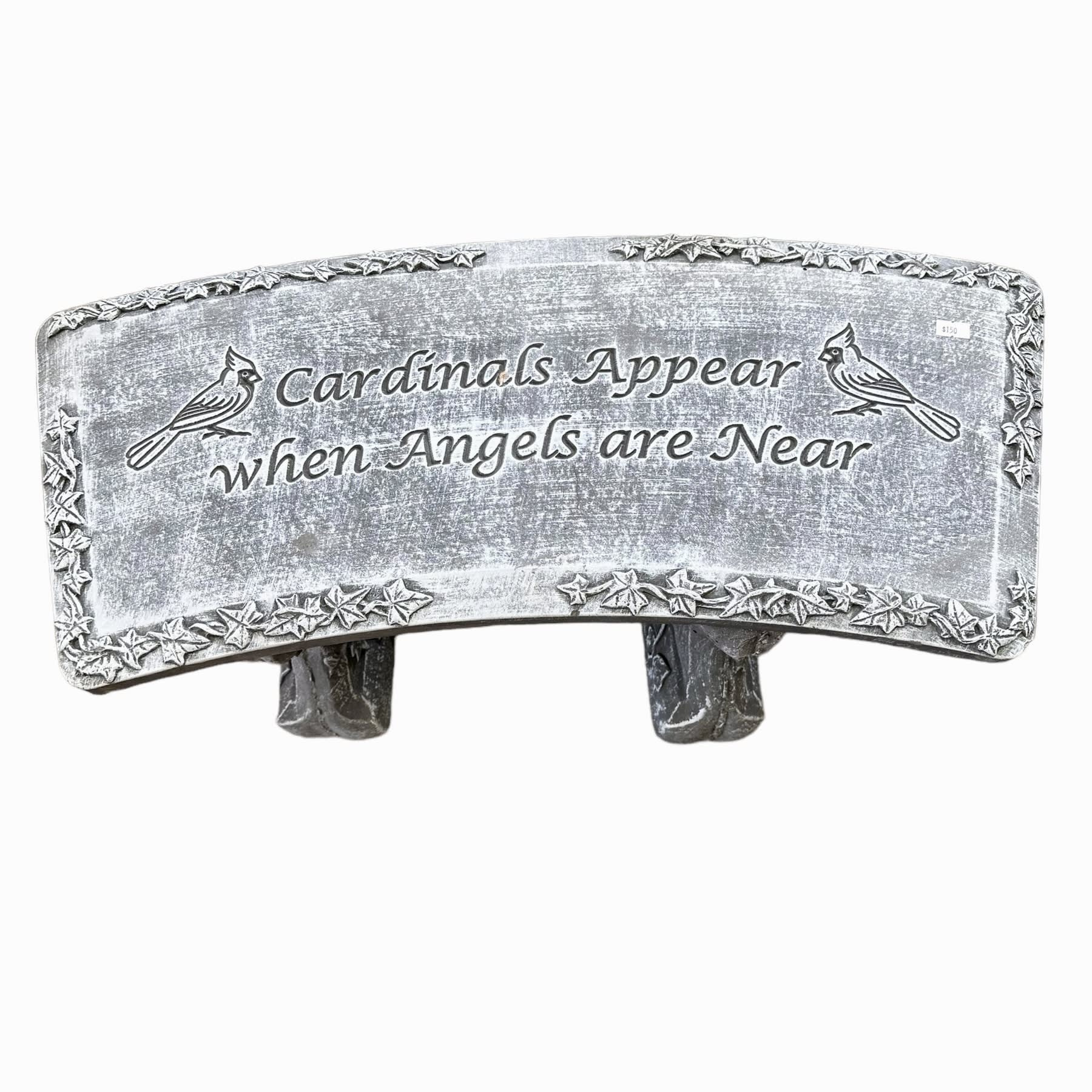 When Cardinals Appear Concrete Bench