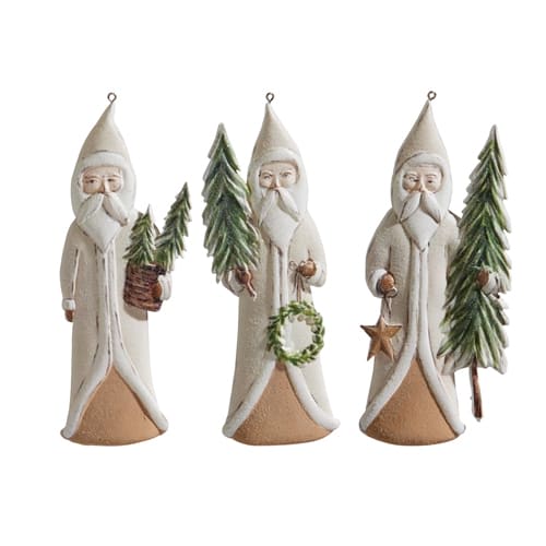 NATURAL SANTA WITH TREE ORNAMENT 6''