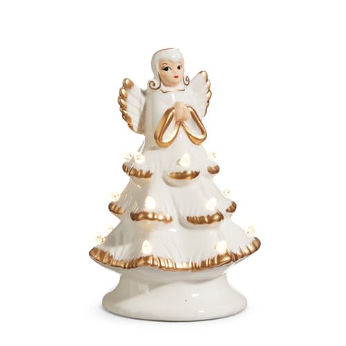 LIGHTED VINTAGE ANGEL TREE 8''