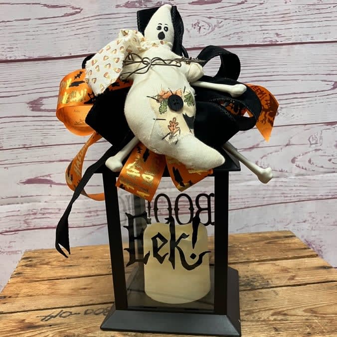 Boo! Halloween Lantern Flower Bouquet