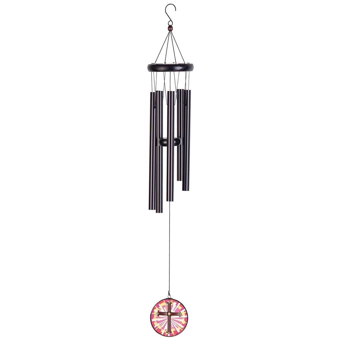 Wind Chime with Cross Sail - Orange and yellow 35"