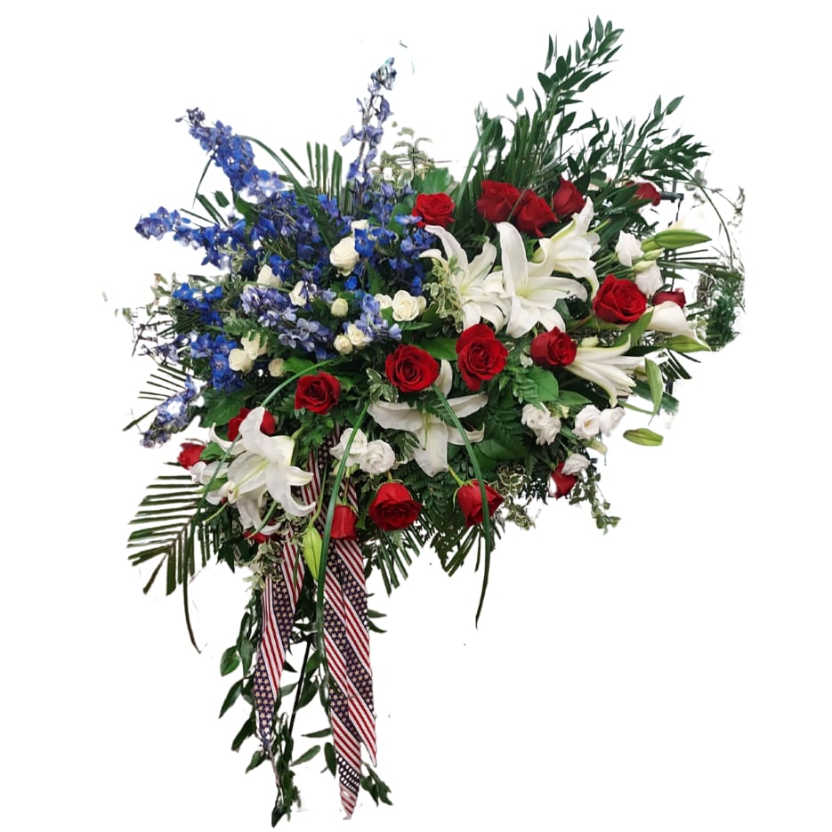 Patriotic Honor Standing Spray Flower Bouquet