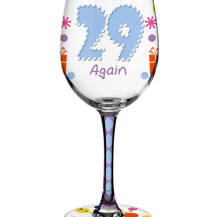 29 Again Birthday Wine Glass