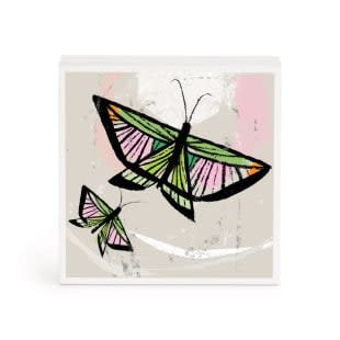 BUTTERFLY PAIR WALL ART- 4'' SQUARE
