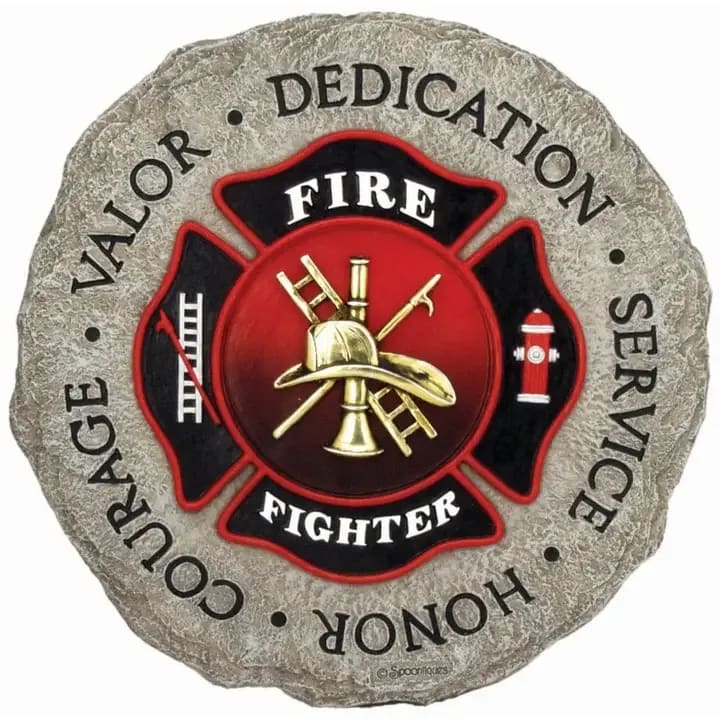 Firefighter Stepping Stone Flower Bouquet