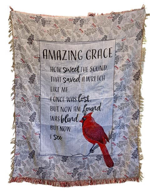 Tapestry Throw, Cardinal Amazing Grace, 50" x 60"