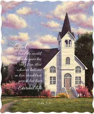 Quilted Throw, Church, John 3:16, 50" x 60"